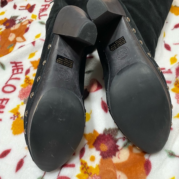 Michael Kors Black suede faux fur heeled boots size 7.5 - Picture 4 of 4